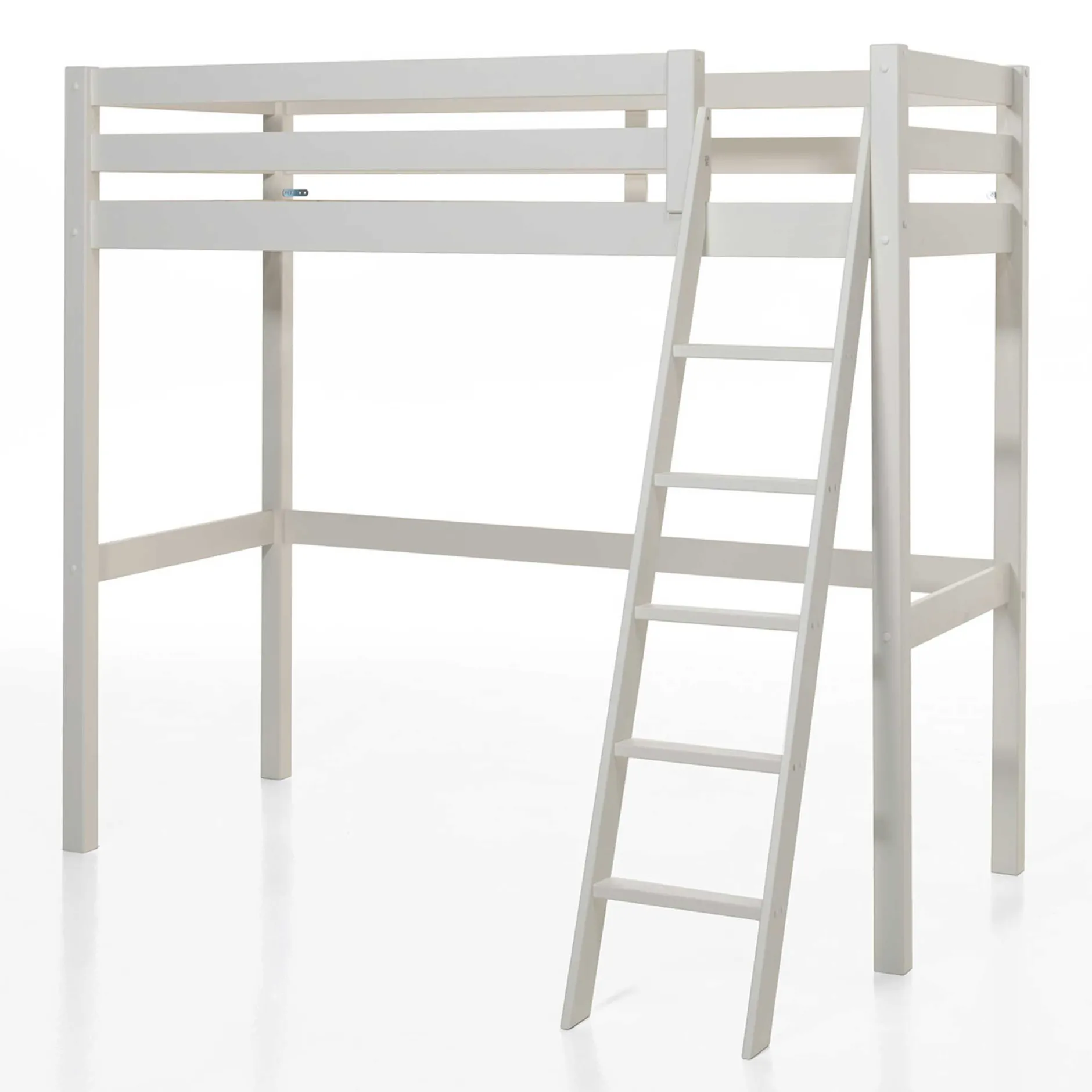 Hochbett Claire 90x200cm mit Bücherregal und Schlafsofa - weiß