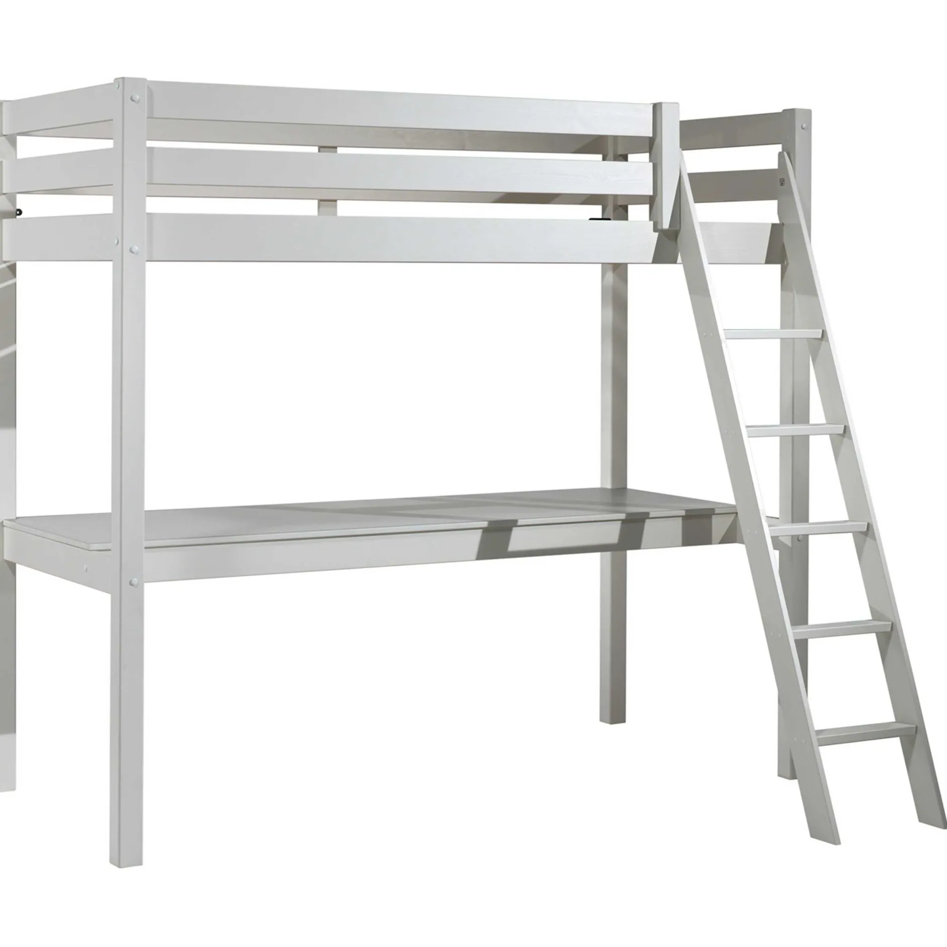 Hochbett Claire 90 x 200cm mit Schreibtisch - weiß