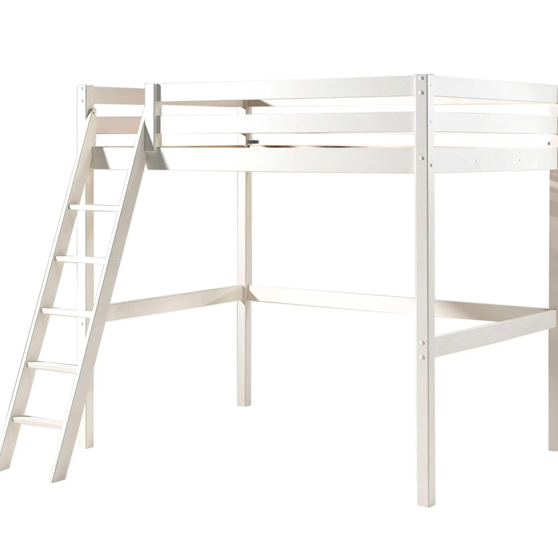 Hochbett Claire 140x200 mit Schlafsofa und Kommode - weiß