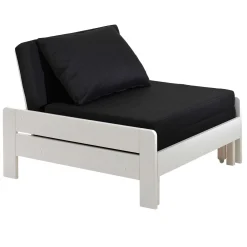 Hochbett Claire 90x200 mit Schlafsofa und Kommode - weiß