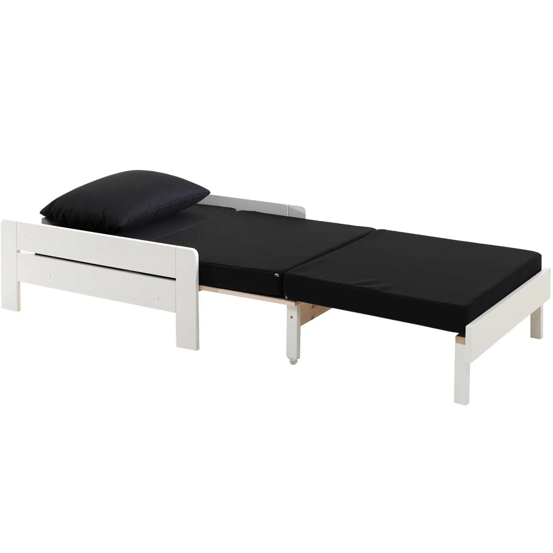 Hochbett Claire 90x200 mit Schlafsofa und Kommode - weiß