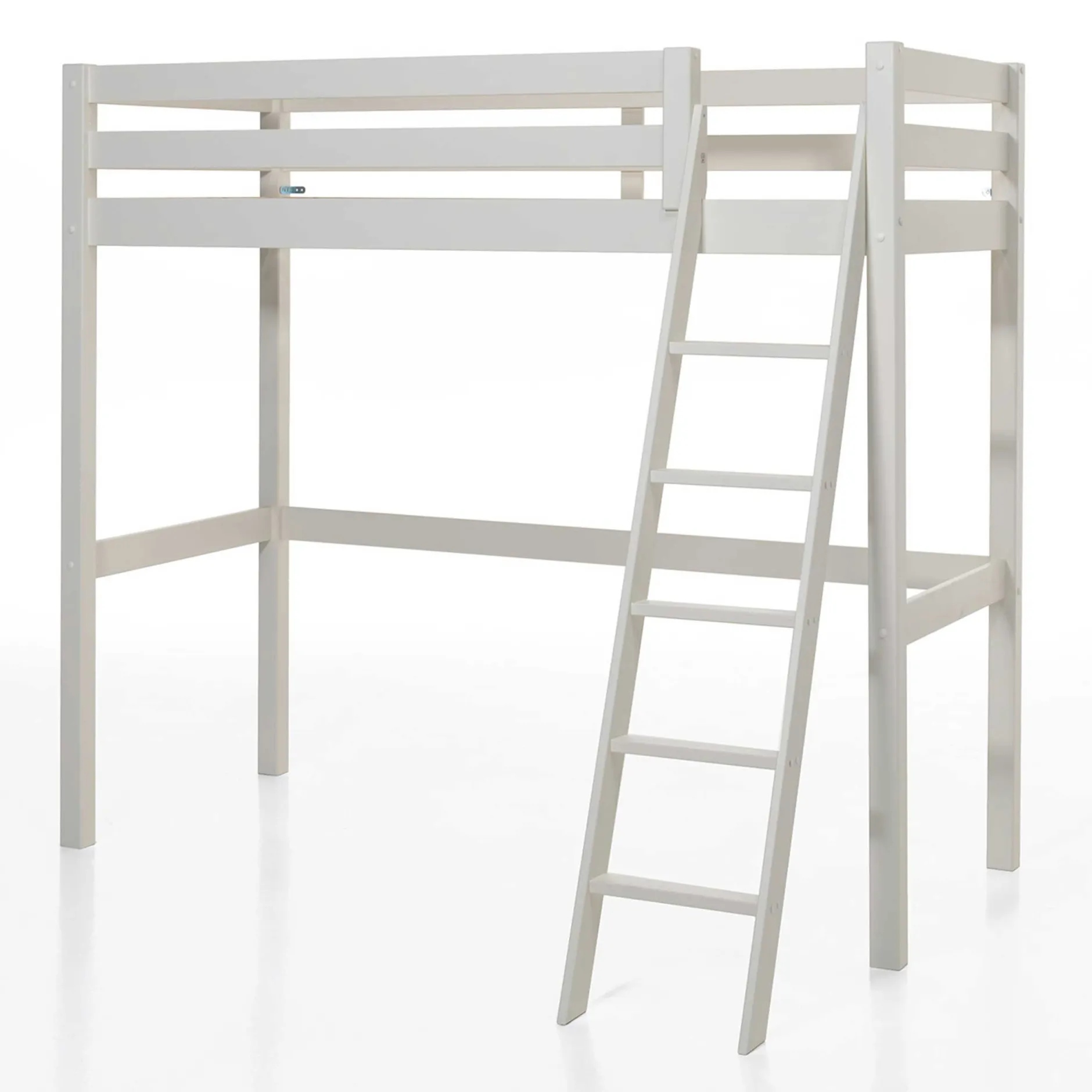 Hochbett Claire 90x200 mit Schlafsofa und Kommode - weiß
