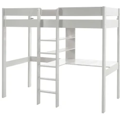Hochbett Lena mit Schreibtisch - weiß