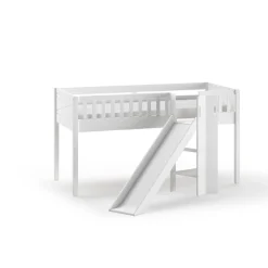 Hochbett mit Rutsche Scott - 208x204x114 cm - Feuerwehrmann/weiß