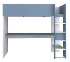 Hochbett mit Schreibtisch Jet 90x200cm - blau