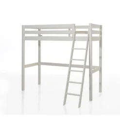 Hochbett Pino - 90x200cm - mit Bücherregal und Schlafsofa - Weiß
