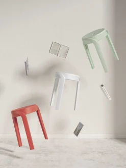 Hocker Aimee - 6er-Set - rot