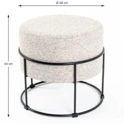 Hocker | Ø48 cm x 44 cm | Beige