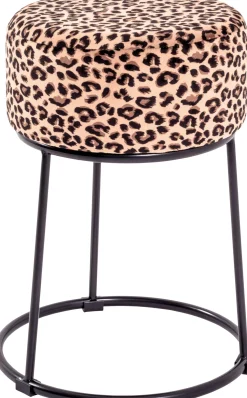 Hocker | Ø30 cm x 46 cm | Leopardenmotiv