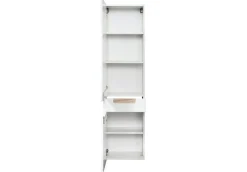 Hoher, schmaler Schrank Siena 40cm - weiß/braun