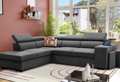 Holmes Ecksofa links - Armlehnen verstellbar - anthrazit