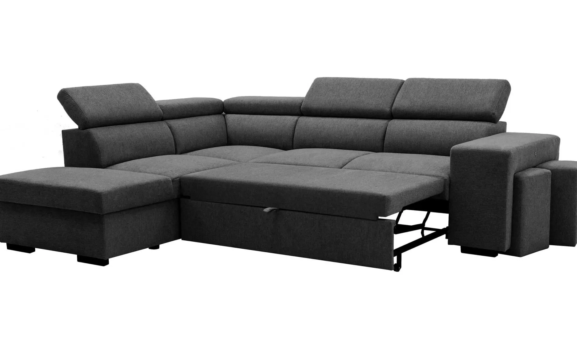 Holmes Ecksofa links - Armlehnen verstellbar - anthrazit