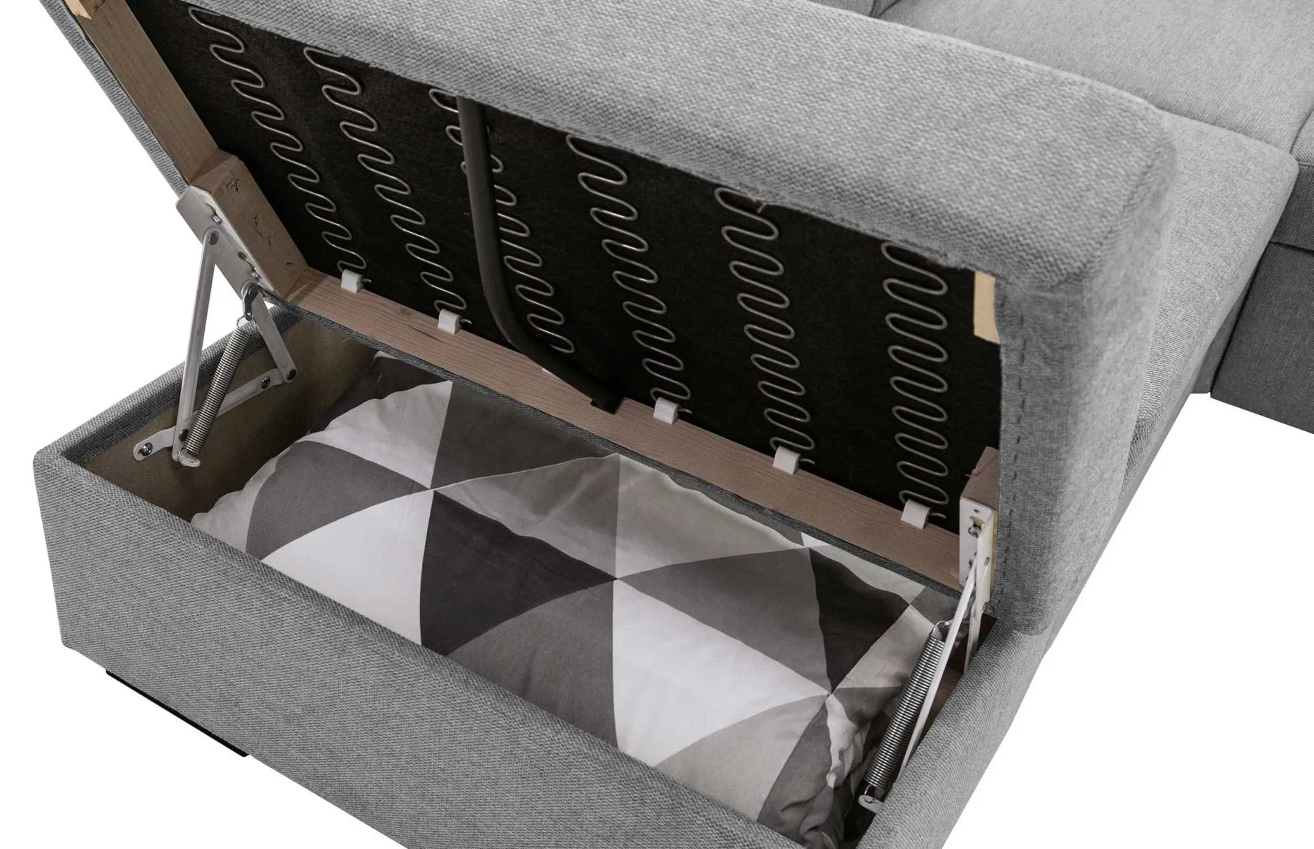 Holmes Ecksofa links - Armlehnen verstellbar - grau