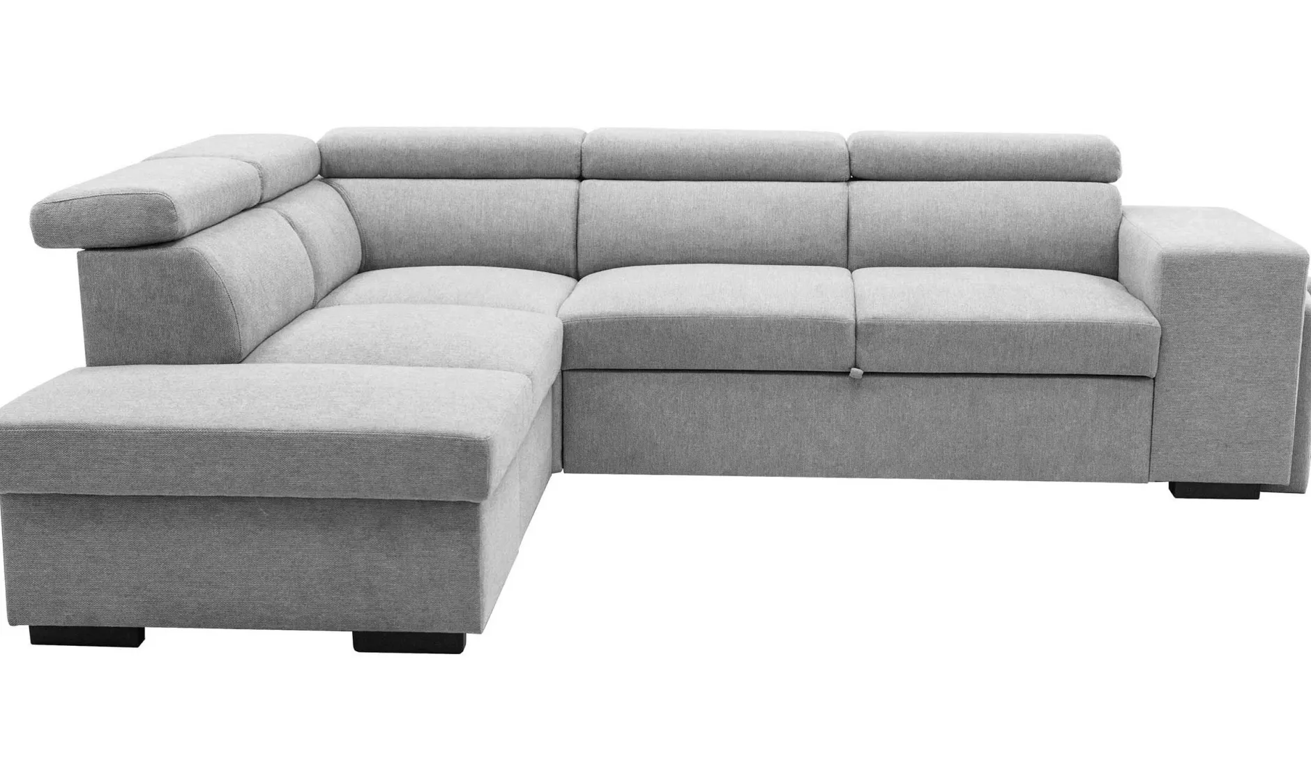 Holmes Ecksofa links - Armlehnen verstellbar - grau