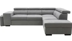Holmes Ecksofa links - Armlehnen verstellbar - dunkelgrau