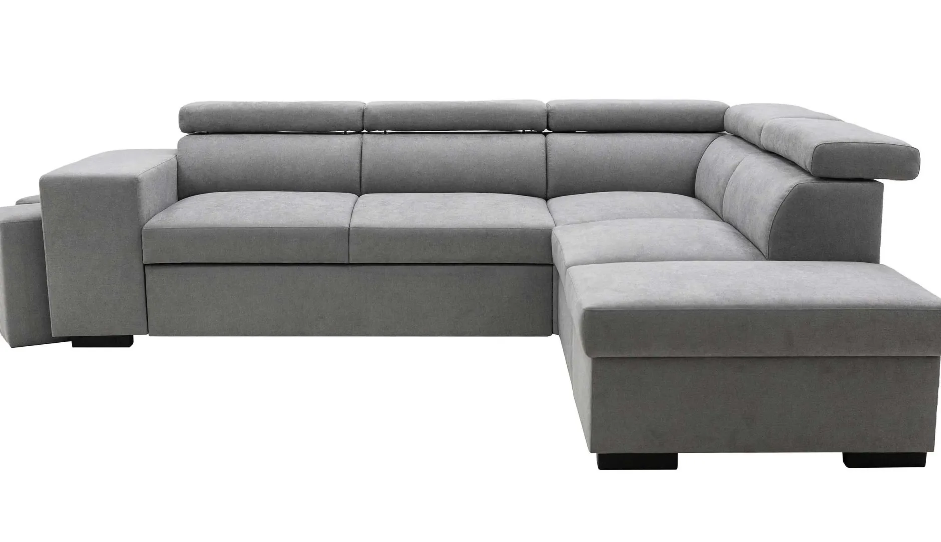 Holmes Ecksofa links - Armlehnen verstellbar - dunkelgrau