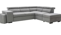 Holmes Ecksofa links - Armlehnen verstellbar - dunkelgrau