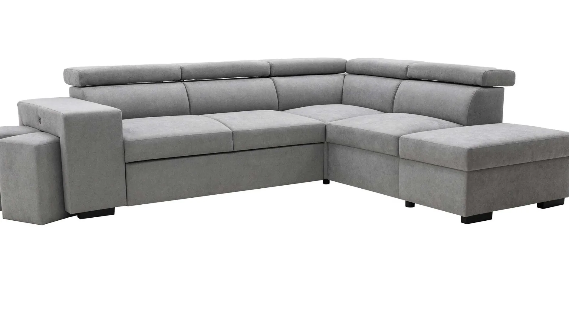 Holmes Ecksofa links - Armlehnen verstellbar - dunkelgrau