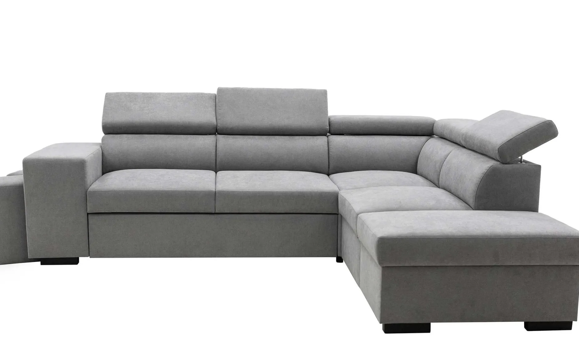 Holmes Ecksofa links - Armlehnen verstellbar - dunkelgrau