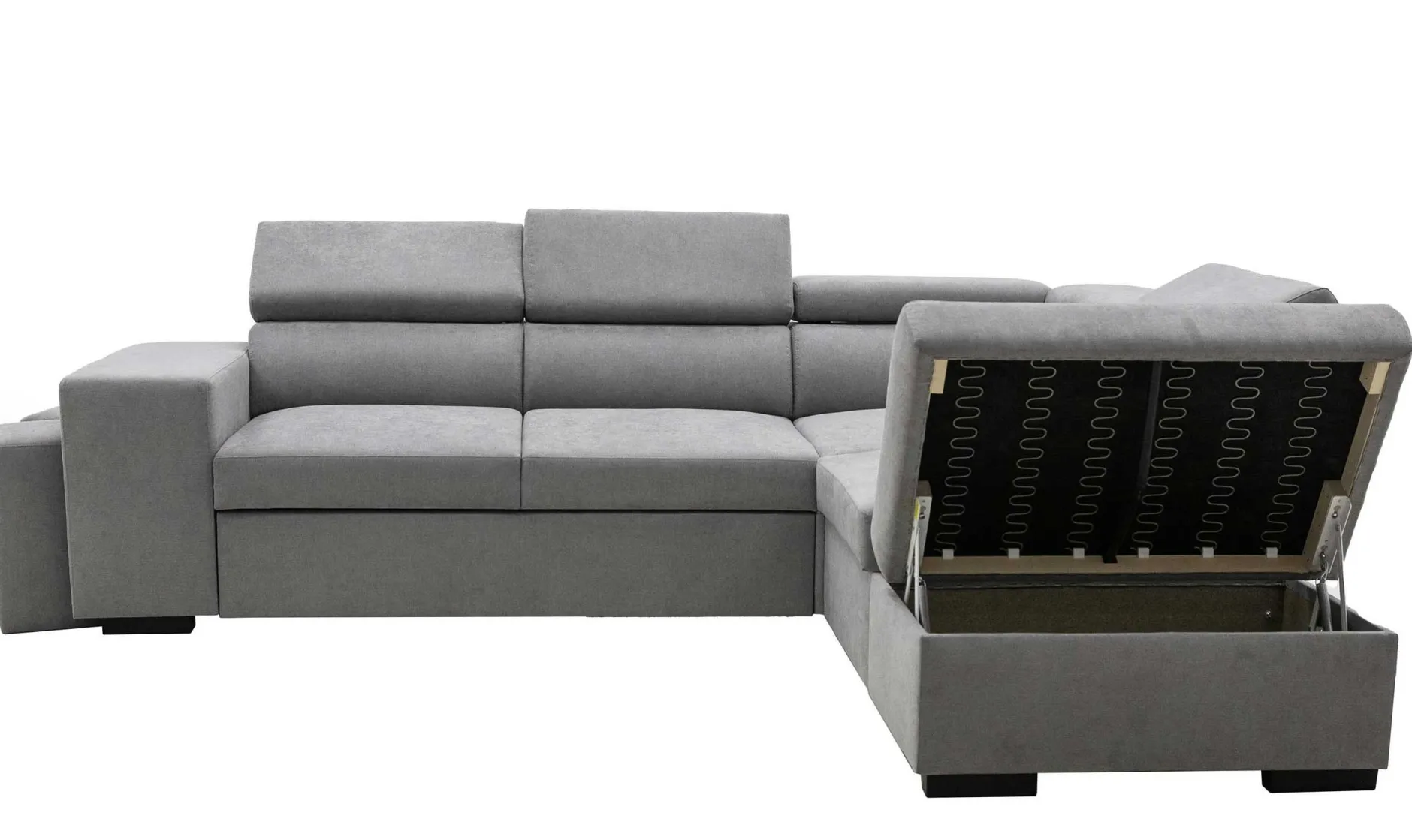 Holmes Ecksofa links - Armlehnen verstellbar - dunkelgrau