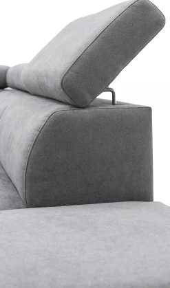 Holmes Ecksofa links - Armlehnen verstellbar - dunkelgrau