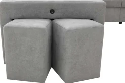 Holmes Ecksofa links - Armlehnen verstellbar - dunkelgrau