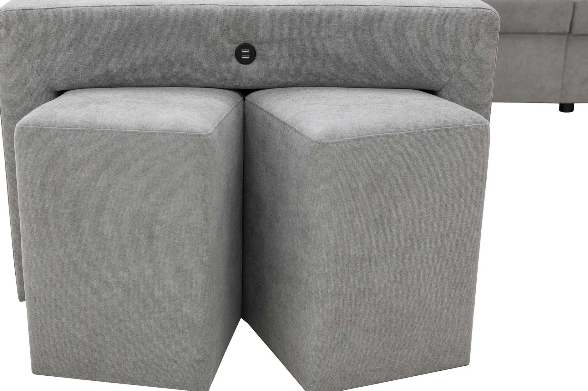 Holmes Ecksofa links - Armlehnen verstellbar - dunkelgrau