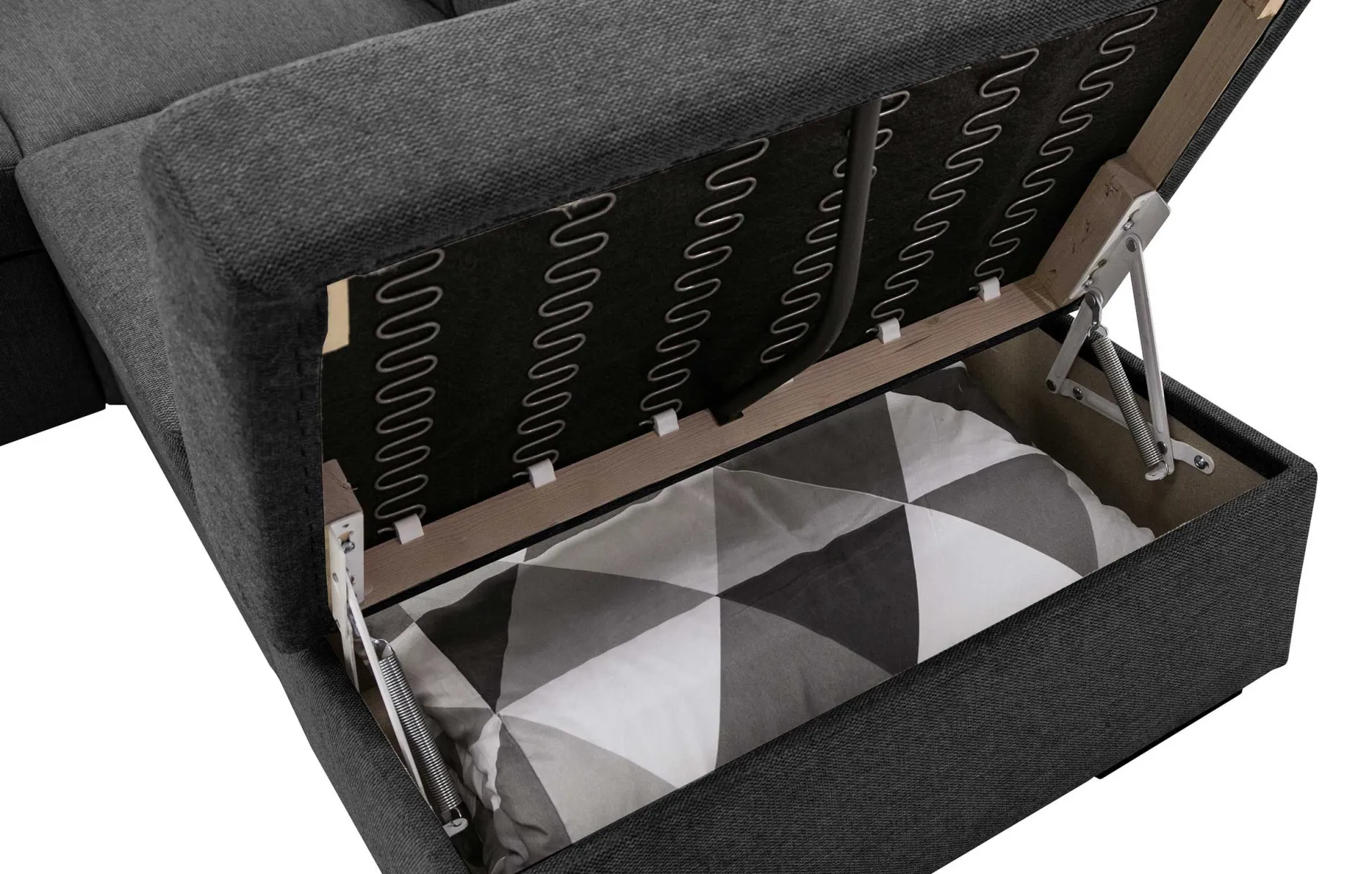 Holmes Ecksofa rechts - Armlehnen verstellbar - anthrazit