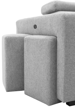 Holmes Ecksofa rechts - Armlehnen verstellbar - grau