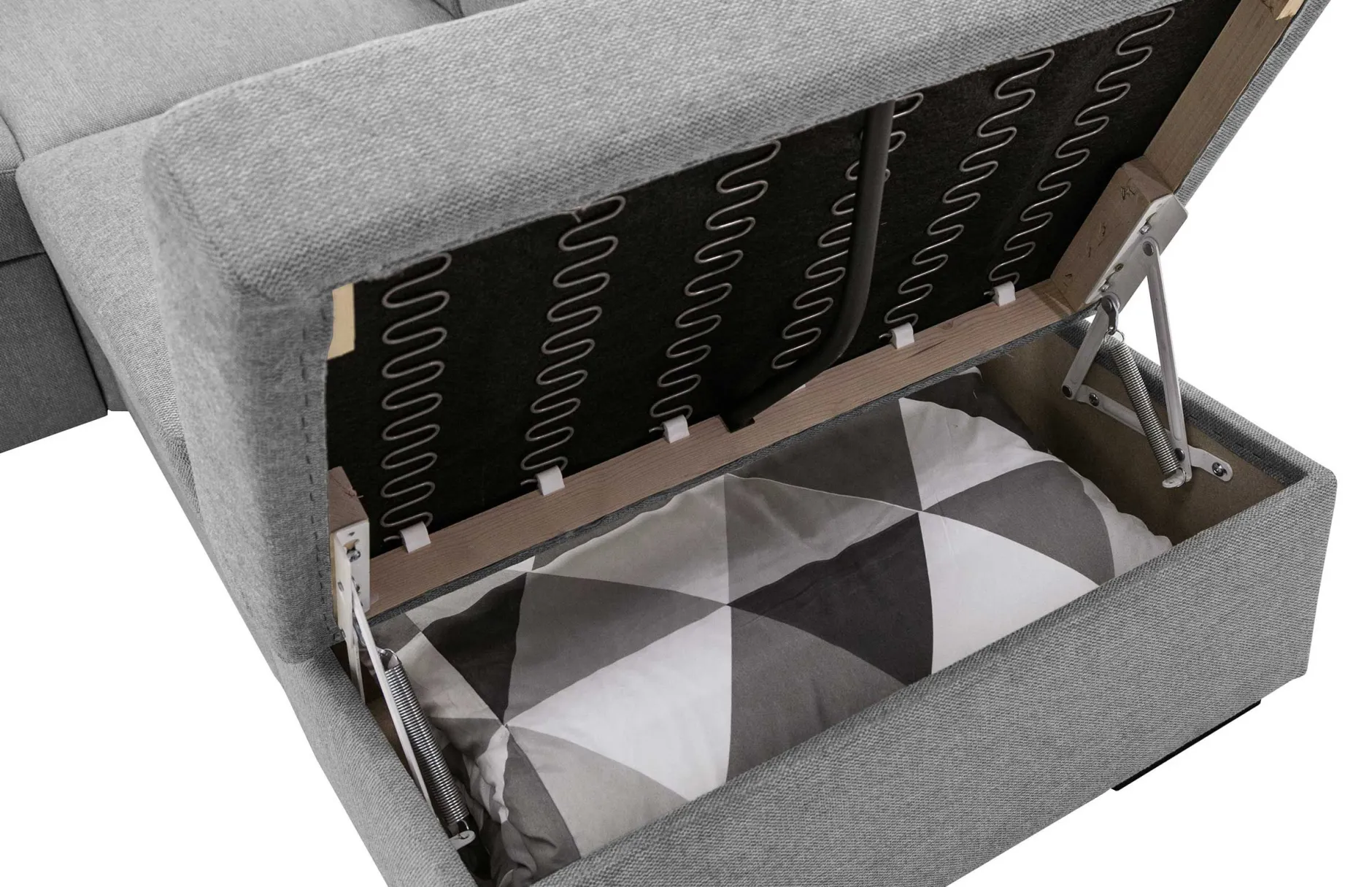 Holmes Ecksofa rechts - Armlehnen verstellbar - grau