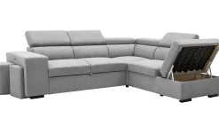 Holmes Ecksofa rechts - Armlehnen verstellbar - grau