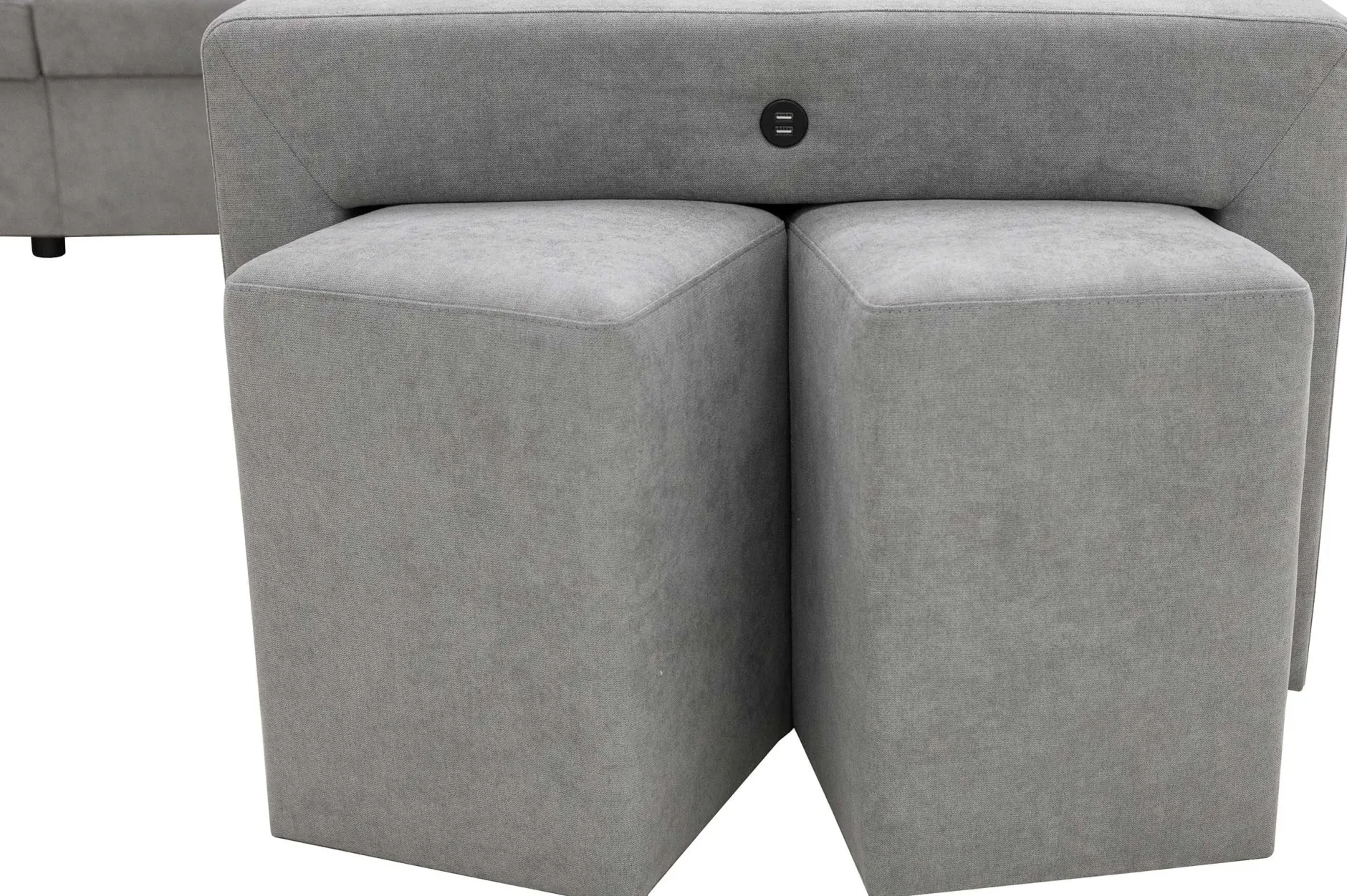 Holmes Ecksofa rechts - Armlehnen verstellbar - dunkelgrau