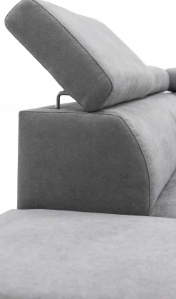 Holmes Ecksofa rechts - Armlehnen verstellbar - dunkelgrau