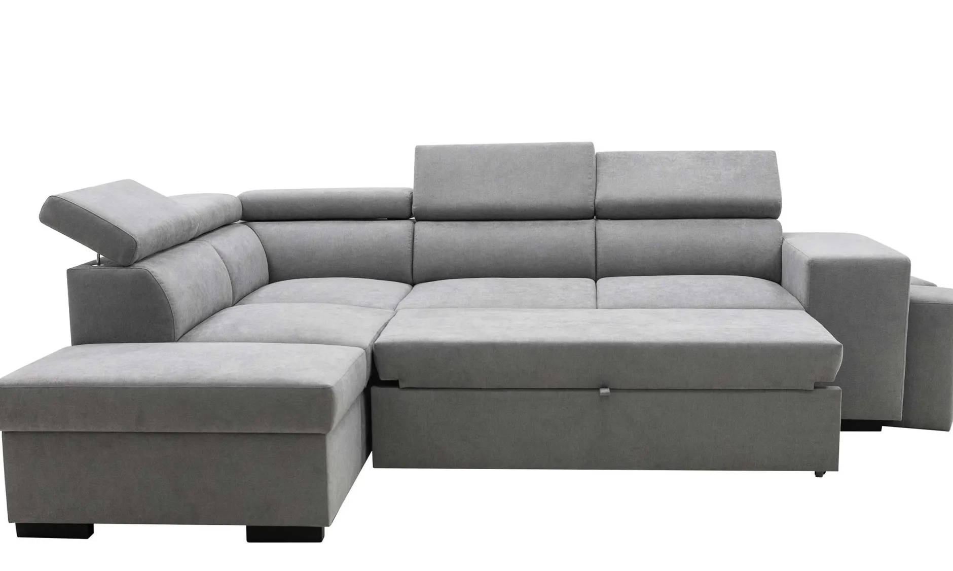 Holmes Ecksofa rechts - Armlehnen verstellbar - dunkelgrau