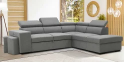 Holmes Ecksofa rechts - Armlehnen verstellbar - dunkelgrau