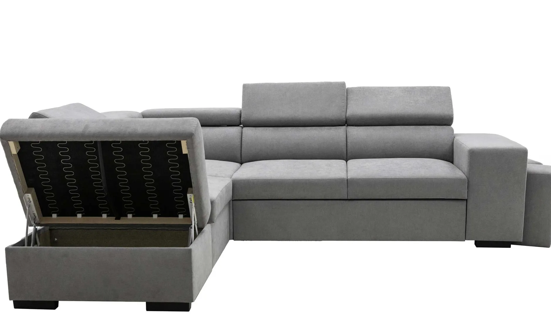 Holmes Ecksofa rechts - Armlehnen verstellbar - dunkelgrau