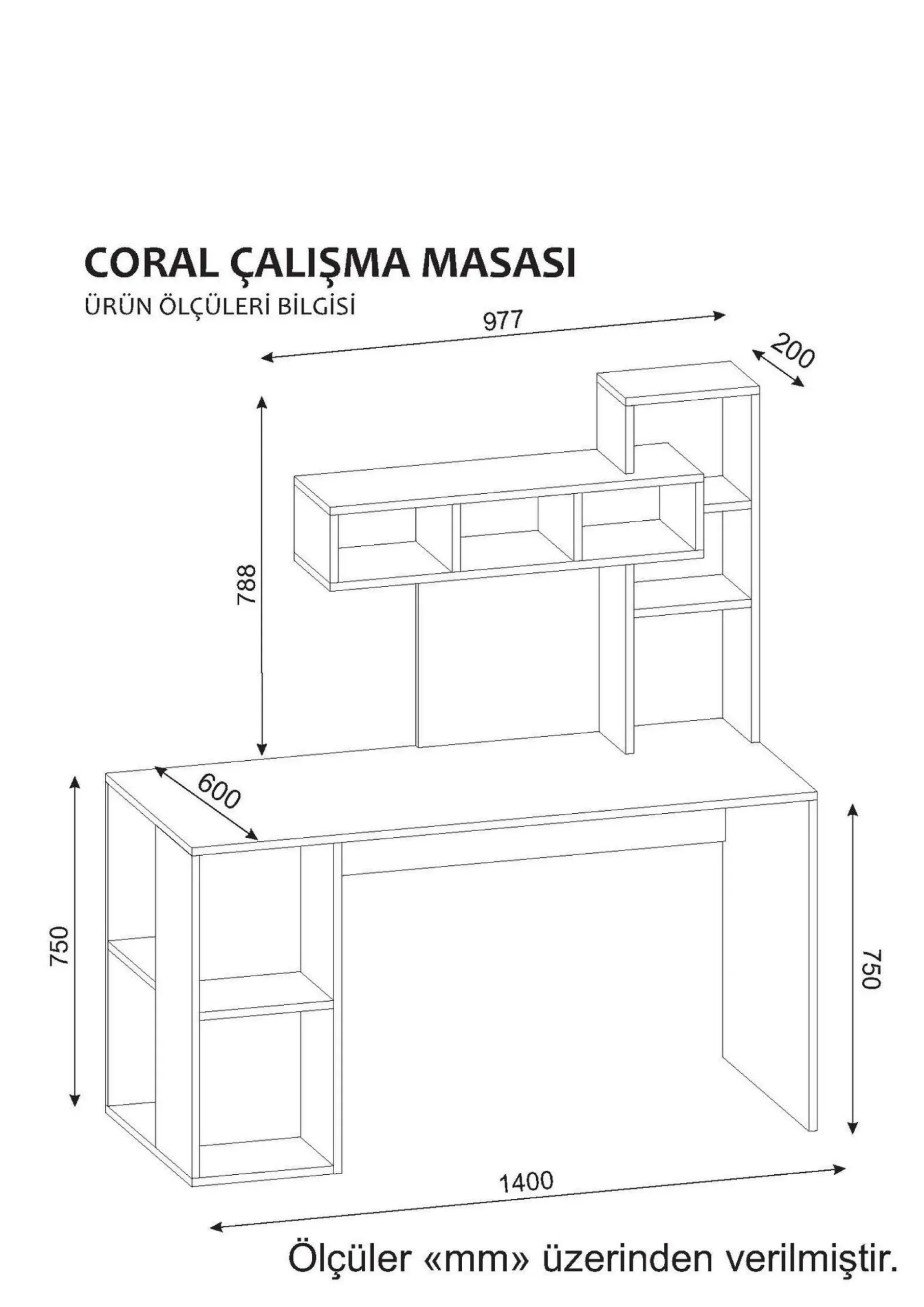Holzschreibtisch für Kunststudium | 100% Melamin beschichtet | 18mm dick | 140cm breit | Nussbaum weiß