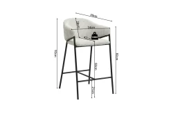 Hugo Corduroy Counterstool Hellgrau