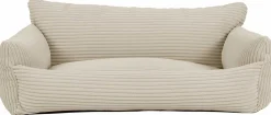 Hundebett Punch - 85x66x29cm - Rippensamt - creme
