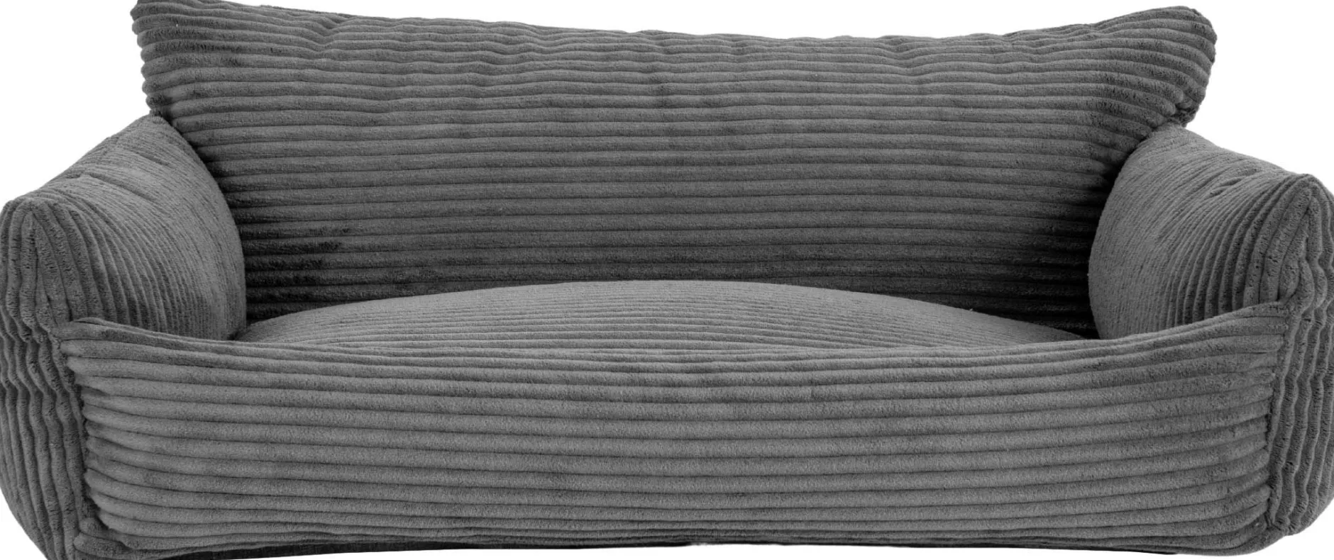 Hundebett Punch - 85x66x29cm - Rippensamt - anthrazit