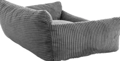 Hundebett Punch - 85x66x29cm - Rippensamt - anthrazit