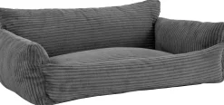 Hundebett Punch - 85x66x29cm - Rippensamt - anthrazit