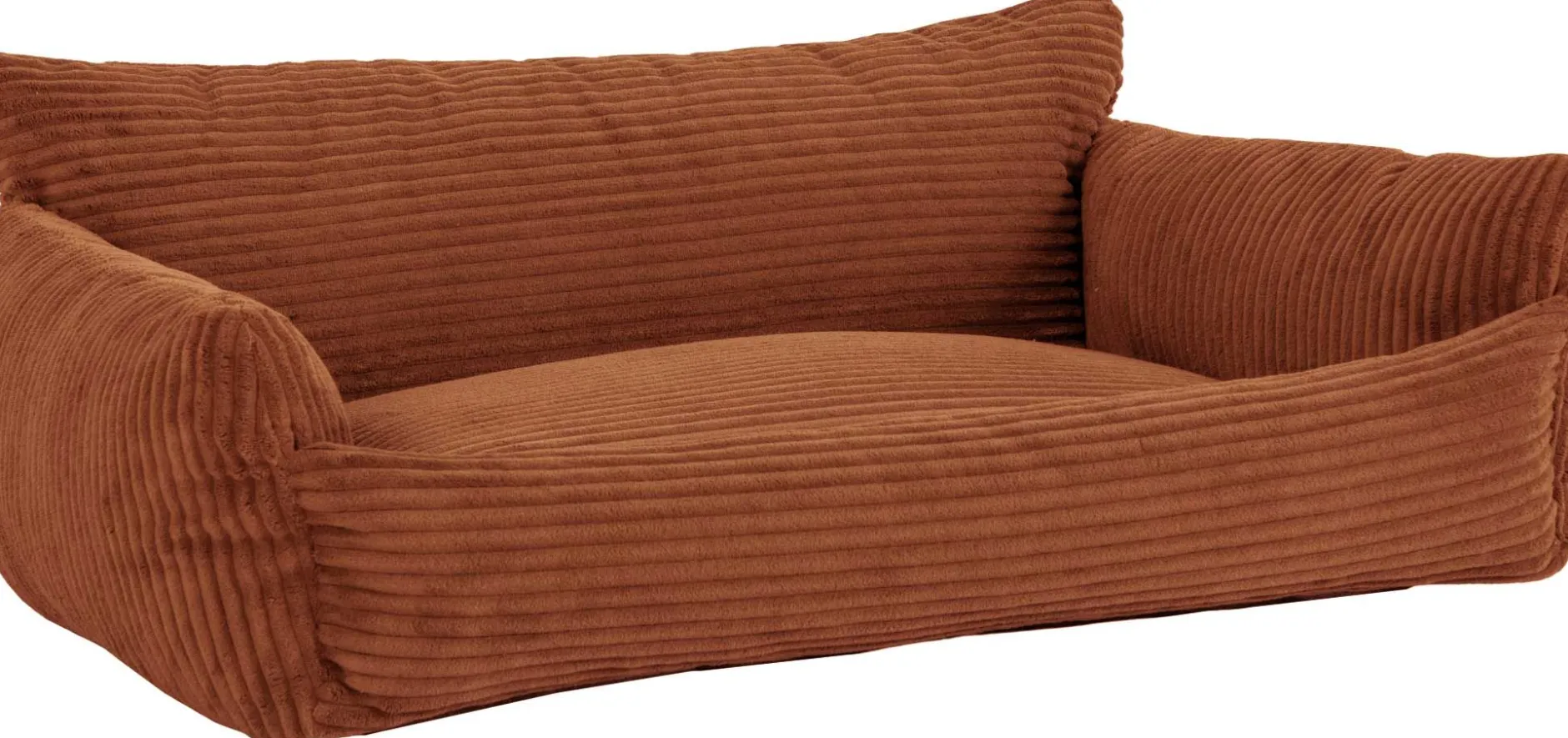 Hundebett Punch - 85x66x29cm - Rippensamt - terracotta