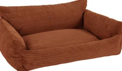Hundebett Punch - 85x66x29cm - Rippensamt - terracotta