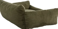Hundebett Punch - 85x66x29cm - Rippensamt - grün
