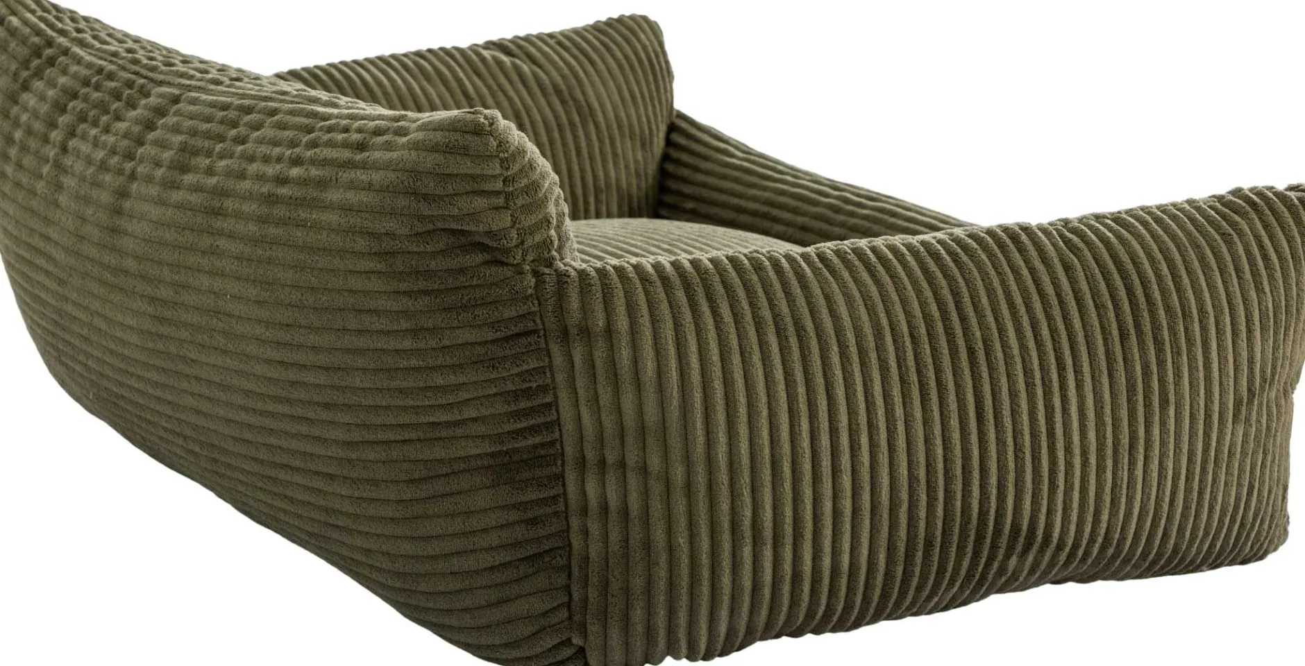 Hundebett Punch - 85x66x29cm - Rippensamt - grün