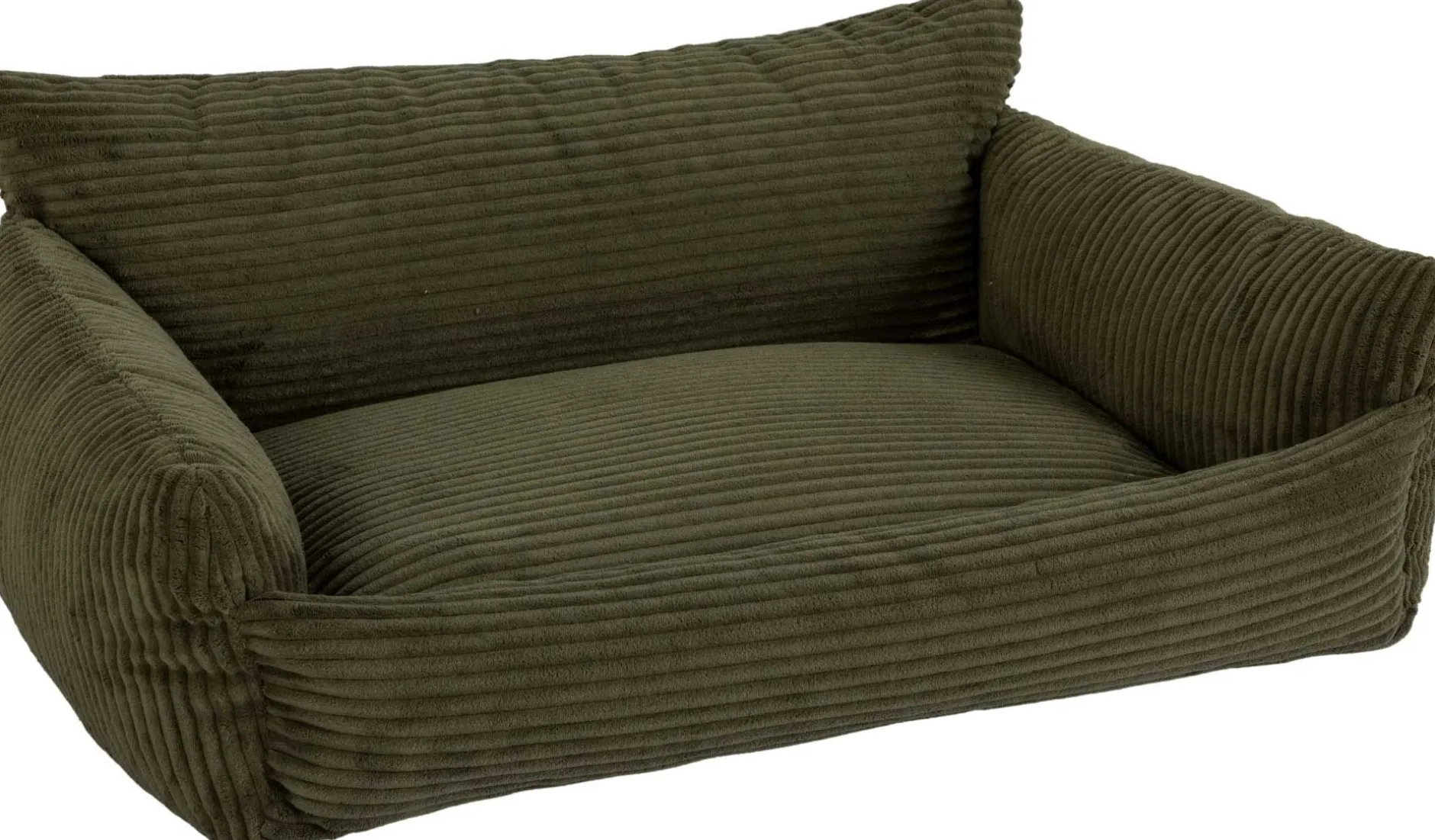 Hundebett Punch - 85x66x29cm - Rippensamt - grün
