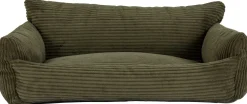 Hundebett Punch - 85x66x29cm - Rippensamt - grün