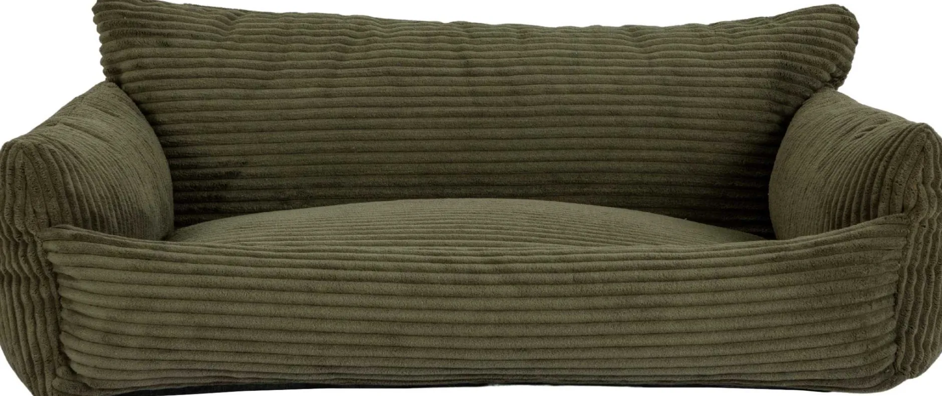 Hundebett Punch - 85x66x29cm - Rippensamt - grün