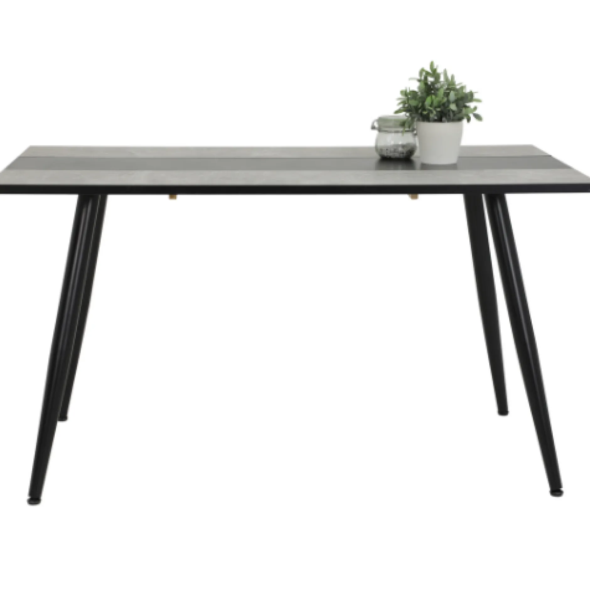 Jamina Esstisch 140x80 cm-Beton/Schwarz